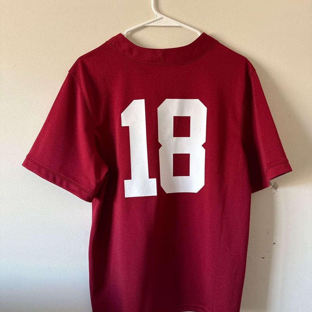 Nike Men's Crimson Jersey with White Accents - Picture 6 of 6